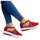 thumbnail image 4 of Sandalias con hebilla de plataforma de cuña para mujer Sandalias con punta redonda de color sólido con punta cerrada Wmkox8yii  nm3252, 4 of 4