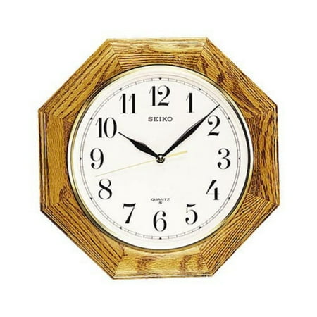 Seiko Medium Brown Oak 12 Inch Wall Clock