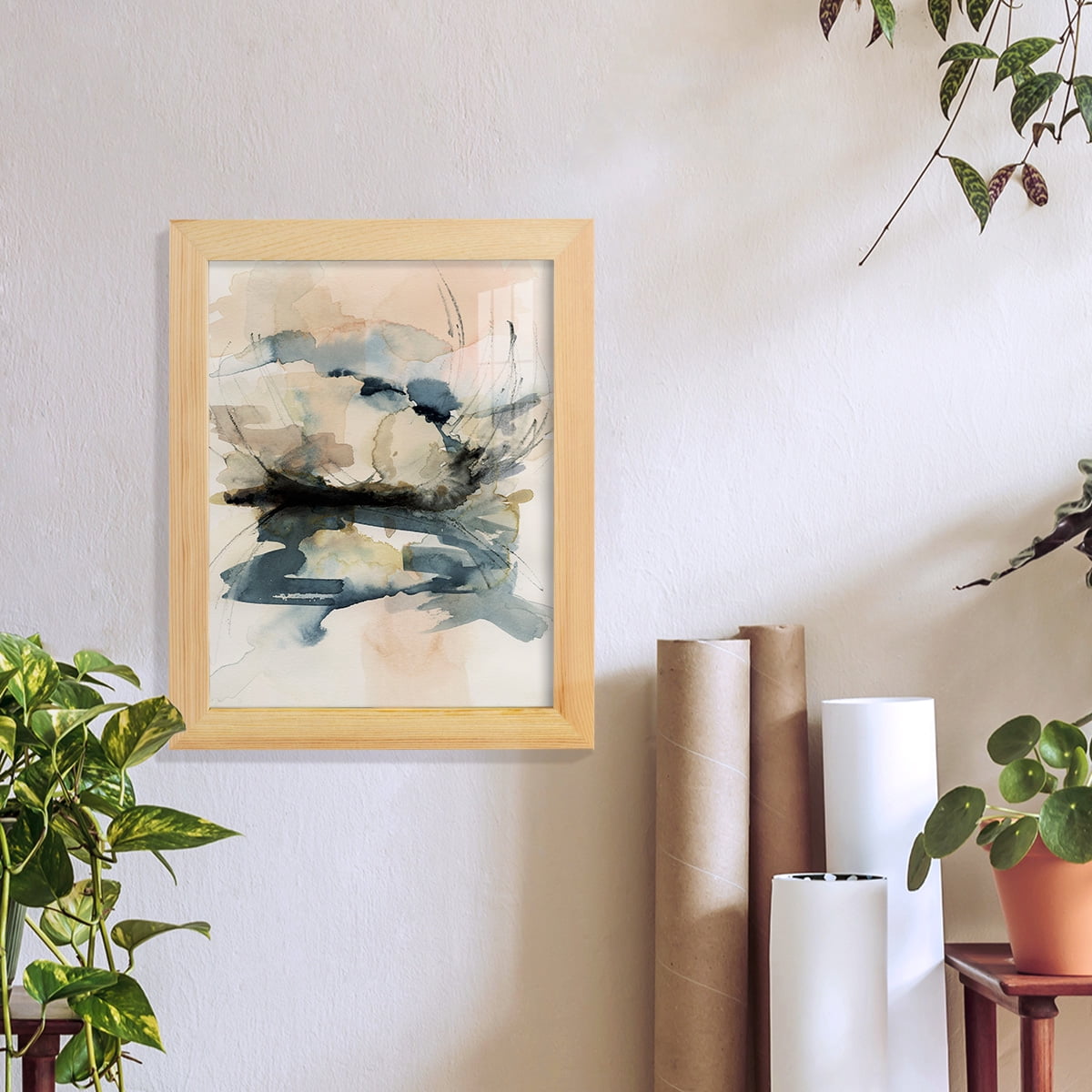 Winter Shoal I - Framed Print w/glass - Natural Wood