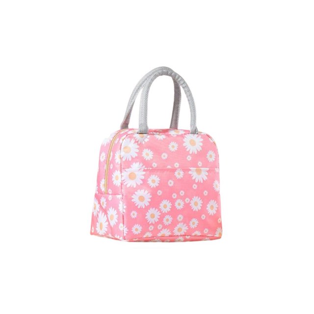 Soidarity Fiambrera portátil, bolsa de tela impermeable, enfriador térmico de alimentos, bolsa de almacenamiento de Picnic con aislamiento de flores, Kits de desorden para acampar Rosado Soidarity OD027724-03