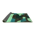 thumbnail image 2 of Ahgly Company Indoor Round Abstract Turquoise Blue Modern Area Rugs, 5' Round, 2 of 4