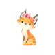thumbnail image 2 of 1pc Women'S Casual Crew Neck T-Shirt with Floral Fox Print, Polyester Knit Fabric, Medium Stretch, All-Season Short Sleeve Top, Animal Pattern Fashion Tee for Leisure and Sports, 2 of 6