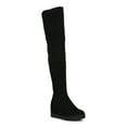 thumbnail image 1 of Women's Faux Suede Round Toe Platform Hidden Wedge Thigh High Boot 19776, 1 of 6