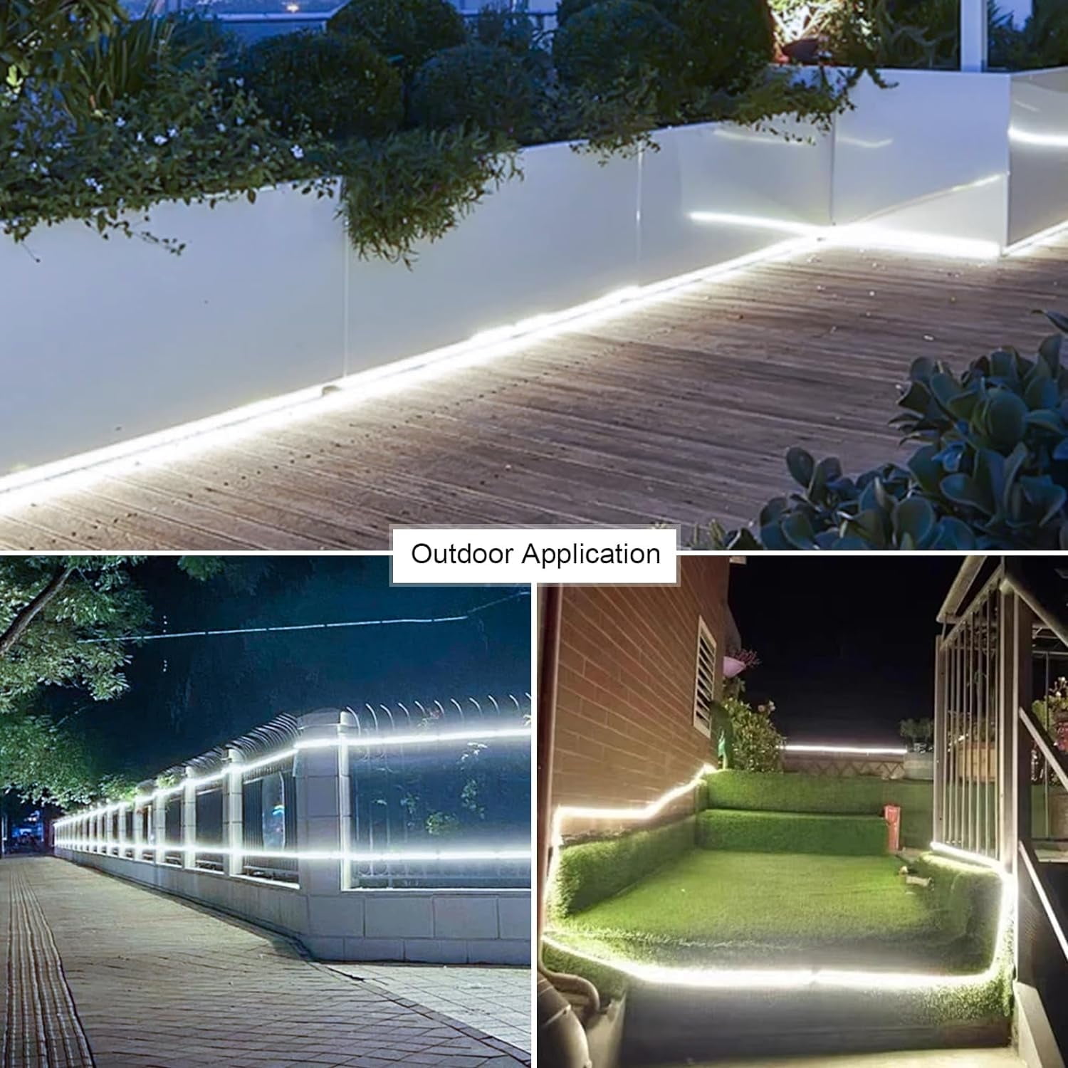 9.84FT LED Light Strip Outdoor Waterproof, 6500K Super Bright LED Tape Lights,110 V White Rope Lights,360 LEDs Strip Lighting for Bedroom, Backyards, Garden