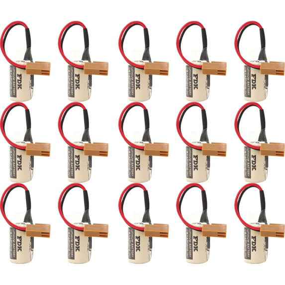 15 PCS CR14250SE 3V PLC Lithium Batteries for SANYO CR14250SE Battery 1747-BA Backup Power Supply with Brown Plug