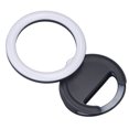 thumbnail image 4 of Anillo de luz con clip para teléfono, rotación de 180 grados, 3 colores, anillo de luz LED para selfies, para teléfonos, tabletas, portátiles, negro, 4 of 10