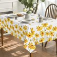 thumbnail image 3 of Spring Summer Tablecloth 60x102 Inch, Easter Watercolor Yellow Daisy Sunflower Blooming Floral Table Cover for Party Picnic Dinner Decor, 3 of 6