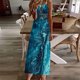 thumbnail image 2 of Maxi vestidos de mujer verano casual cuello redondo sin mangas vacaciones playa bolsillos vestido largo Fridja  hj5060, 2 of 5