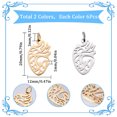 thumbnail image 2 of 1Box 12Pcs 2 Colors 201 Stainless Steel Pendants Anatomical Organ Heart Shape with Unsoldered Jump Rings Golden & Stainless Steel Color 20x12x1mm Hole: 3mm Jump Ring: 5x0.8mm 6pcs/color, 2 of 6