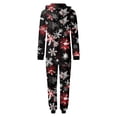 thumbnail image 4 of Fgnfyis Pyjamas de Famille à Imprimé de Noël, Tenue d'Intérieur à Capuche, Pyjamas de Noël pour Femmes, Noir_001 L, 4 of 6