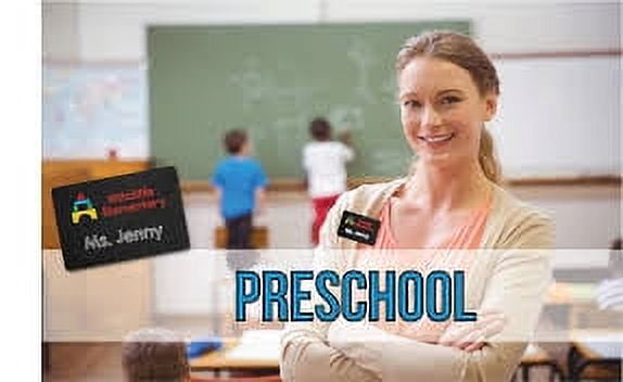 My Badge Design, 1" x 3" Chalkboard Name Badge Kit with Pin Back, 5 Qty