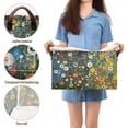 thumbnail image 5 of Yayeee Foldable Storage Basket for Shelves with Handles Waterproof Cloth Bins, Green Floral Garden, 5 of 7