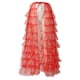 thumbnail image 2 of Falda de tul con volantes asimétricos para mujer, falda larga plisada de cintura alta, 2 of 8