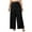 Black, variant on Casual Wide Legs Pants for Women's Elegant Wrap Front Elastic High Waist Pants Split Side Loose Trousers Black XL