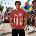 thumbnail image 5 of FUZHIQ Mens 4th Of July Tops Usa Flag Print Moisture Wicking 250th Anniversary Shirt Loose Fit 1776-2026 Crew Neck Tshirt, 5 of 6
