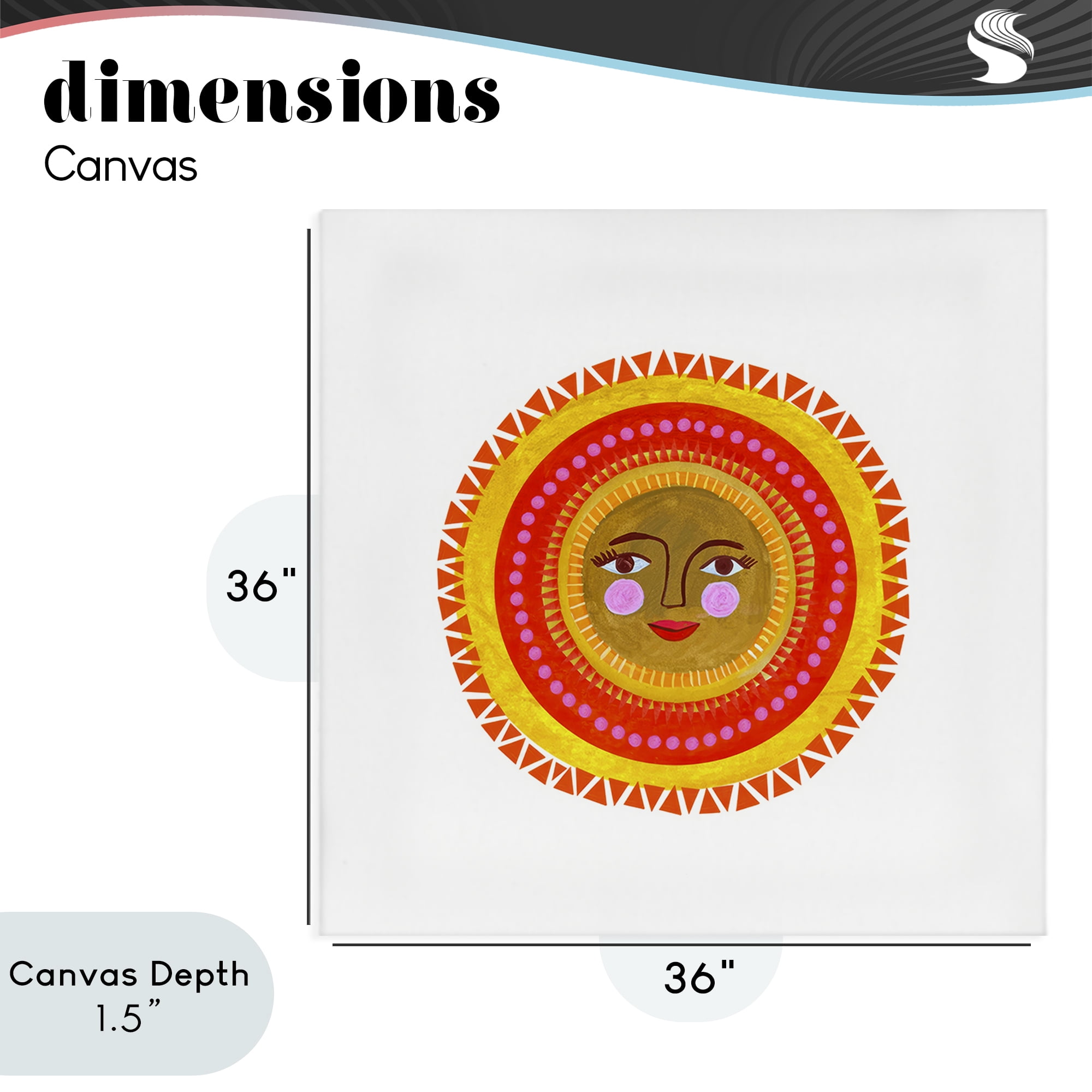 Stupell Industries Bold Bohemian Sun Canvas Wall Art, design by Katherine Herrell Studio