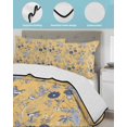 thumbnail image 4 of Vintage Flower Twin Size Down Alternative Comforter, Lightweight Comforter Quilt Bedding Set with Pillow Shams Country Bird Garden Butterfly Yellow All Seasons Bed Comforter Duvet Insert 68"x86", 4 of 7