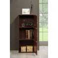 thumbnail image 5 of Hodedah 3-Shelf, 3-Door Multi-Purpose Bookcase Cabinet, Mahogany, 5 of 5