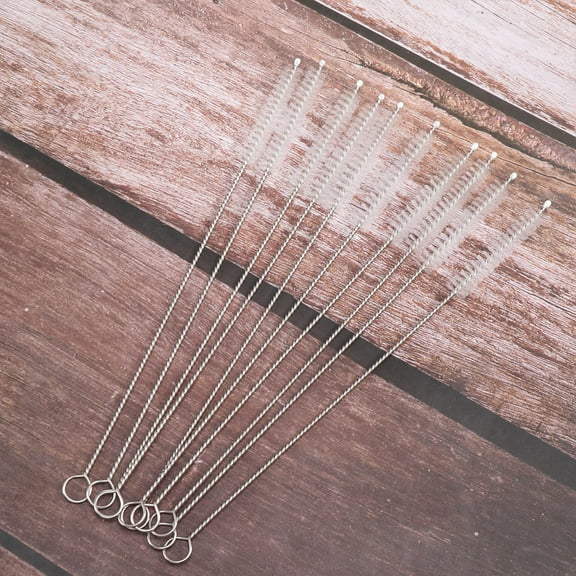 FONDOTIN 10Pcs Multi Color Stainless Steel Drinking Straw Brush Metal Straw Cleaner For Daily Cleaning