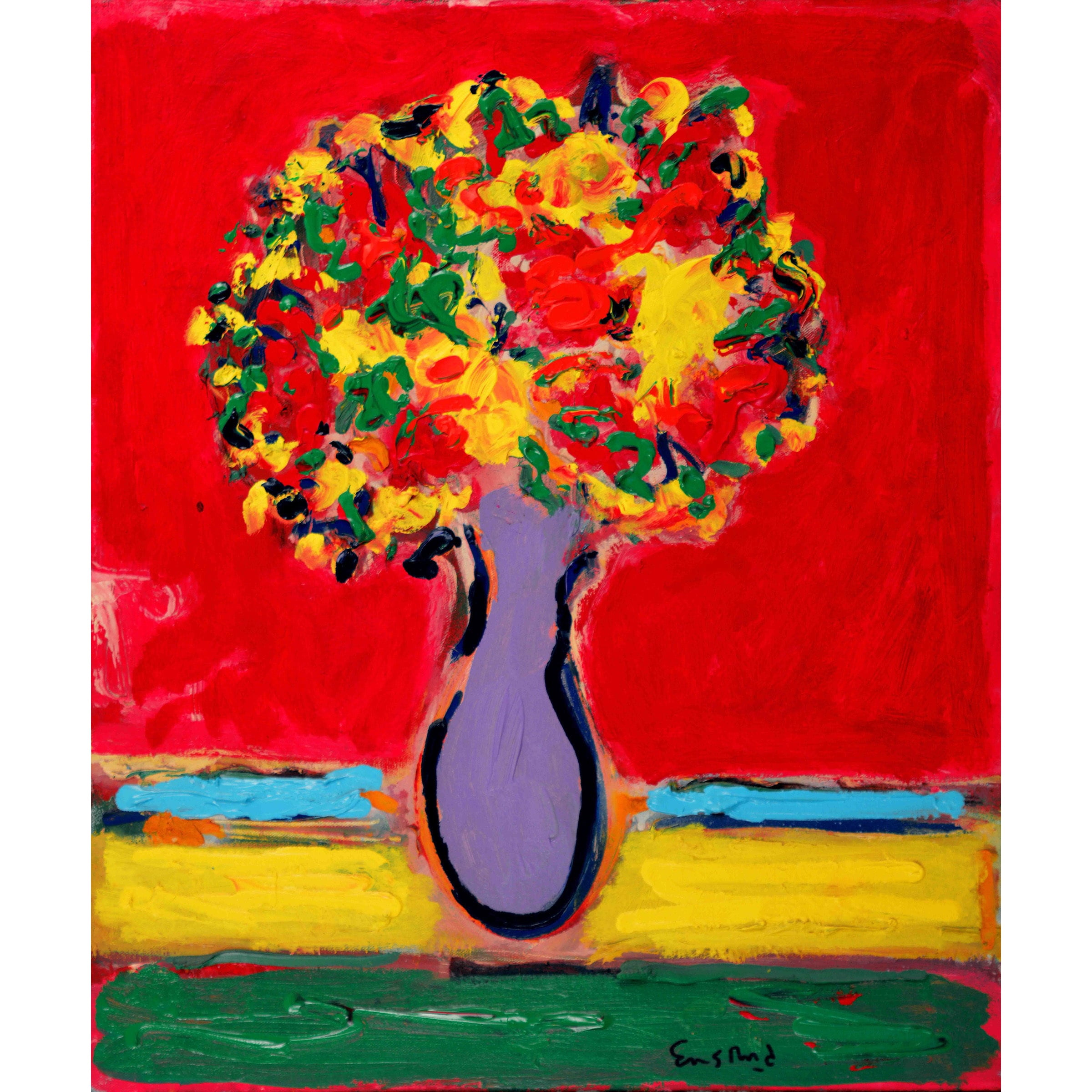 Marmont Hill "Violet Vase" by Wayne Ensrud Painting Print on Canvas