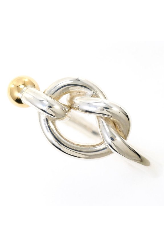 Pre-Owned Tiffany & Co. Love Knot 18K Yellow Gold Silver Ring, Total Weight 2.9g ...