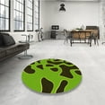 thumbnail image 4 of Ahgly Tapis d'Intérieur Lavable en Machine Carré Vert, 6 Pieds Carré, 4 of 7