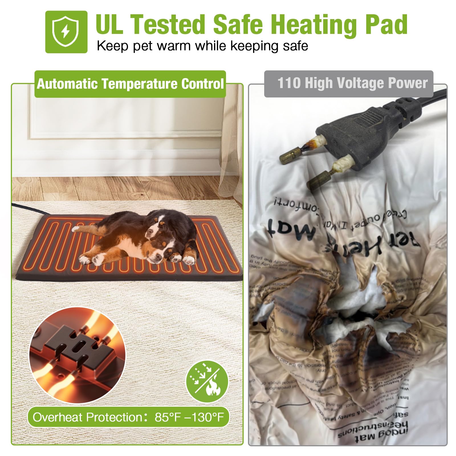 Aivituvin Heated Dog House for Outside Insulated Large Dog House Outdoor with Safe Heated Pad, Chew-Proof Metal Frame & Insulated Liner for Medium to Large Dogs, 37.4" L x 50.9" W x 37.2" H
