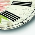 thumbnail image 3 of Designart 'fleurs Peintes Rouges sur Carte Postale Vintage Ii Horloge Murale de Ferme, 3 of 4
