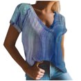 thumbnail image 1 of Top casual de manga corta para mujer con cuello redondo y estampado de degradado sexy de verano Fridja  ghk5827, 1 of 5