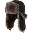 thumbnail image 2 of Gorro Ushanka de trampero, cálido gorro de piel de soldado ruso con orejeras para esquiar en invierno., 2 of 4