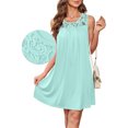 thumbnail image 5 of Wiyuqeen Summer Dresses for Women Sleeveless Crew Neck Lace Dresses Casual Pleated Midi Tank Dresses Solid Casual Loose Sundresses, 5 of 9