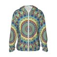 thumbnail image 1 of Balery Round Mandala1 Sudadera ligera de manga larga con capucha y protección solar UPF 50+ para hombre y mujer, ideal para pesca y running-Medium, 1 of 7
