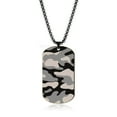thumbnail image 2 of Hyasfey Men Necklace Hip Hop Camouflage Geometric Electroplating Box Chain Dress Up Stainless Steel Male Dog Tag Pendant Necklace Fashion Jewelry for Daily Wear, 2 of 8
