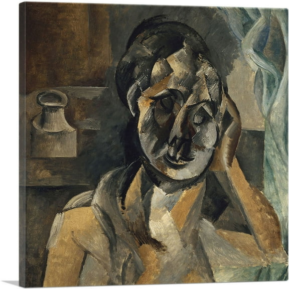 ARTCANVAS Woman with Mustard Pot 1913 Canvas Art Print by Pablo Picasso - Size: 18" x 18" (0.75" Deep)