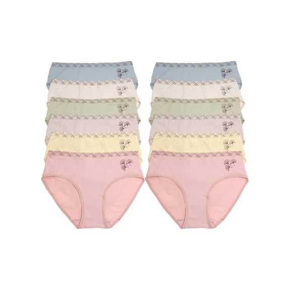 Angelina Women's Cotton Hiphugger Panties with Flower Detail (12-Pack)