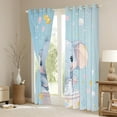 thumbnail image 3 of Manfei Kawaii Cartoon Elephant Blackout Curtains Set of 2 (52x84 Each),Zoo Animal Window Curtains,Colorful Ballon Curtains and Drapes For Child,Ultra Soft Home Decor, 3 of 6