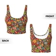 thumbnail image 5 of Fotbe Hippie Peace Love Pattern Womens' Sports Bra Longline Wirefree Padded with Medium Support Sports Moisture-Wicking Workou Vest,Tank Top-Small, 5 of 7