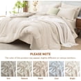 thumbnail image 4 of 5 Pieces Twin XL Comforter Set, Soft Bed in a Bag Twin XL Size, All Season Bedding Set with Comforter, Flat Sheet, Fitted Sheet, Pillowcases & Shams, Beige, 4 of 8