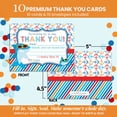 thumbnail image 6 of Shark in Sunglasses Birthday Thank You Cards for Kids – 10 Cards with Envelopes – 4.5x5 Fill In the Blank Thank You Notes, Kids Birthday Party Stationery by Amanda Creation, 6 of 9
