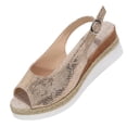thumbnail image 2 of DIVVce Wedge Sandals For Women Slingback Peep Toe Espadrille Comfortable Adjustable Buckle Summer Casual Footwear, 2 of 8