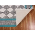 thumbnail image 6 of Casavani Handmde Cotton Flat Weave Yoga Kilim, Blue 6x9 feet, 6 of 6