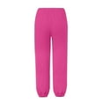 thumbnail image 5 of Pull on Pants for Women, Audhol Women's Linen Wide Leg Pants Casual Loose High Waist Beach Haren Pants Pockets Women's Pants Casual Hot Pink S, 5 of 7
