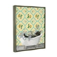 thumbnail image 3 of Stupell Industries Bear in Patterned Bathroom Animals & Insects Painting Gray Floater Framed Art Print Wall Art, 17 x 21, 3 of 9