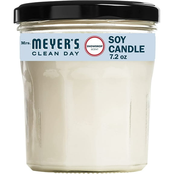 Mrs. Meyer’s Clean Day Scented Soy Candle, Snow Drop Scent, 4.9 Ounce Candle 4.9 Ounce (Pack of 3)