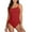 Red, variant on Sociala Ribbed One Piece Swimsuit Women Tie Side High Cut Bathing Suits Tummy Control Swim Suit 2025 Ruched Monokinis