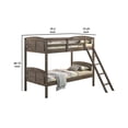 thumbnail image 5 of Twin Over Twin Bunk Beds Curved Headboards Ladder Straight Legs Brown, 5 of 5