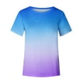 thumbnail image 4 of Summer Savings Clearance 2024! TAGOLD Womens Summer Short Sleeve Tops,Fashion Women's Summer Round-Neck Short Sleeve Print Casual T-shirt Blouse, 4 of 5