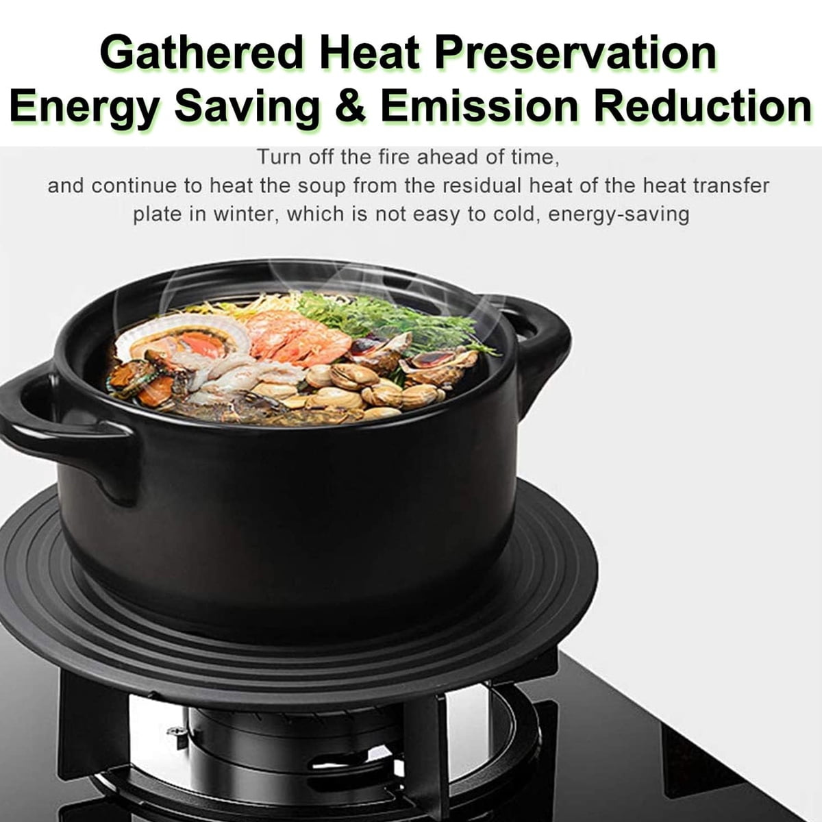 Heat Diffuser For Gas Stove, Reinforced Anodized Aluminum Defrosting Tray, Creates Flat Cooking Surface, Eliminates Hot Spots In Pans, Even Heat Distribution For Gas Stove Adapter