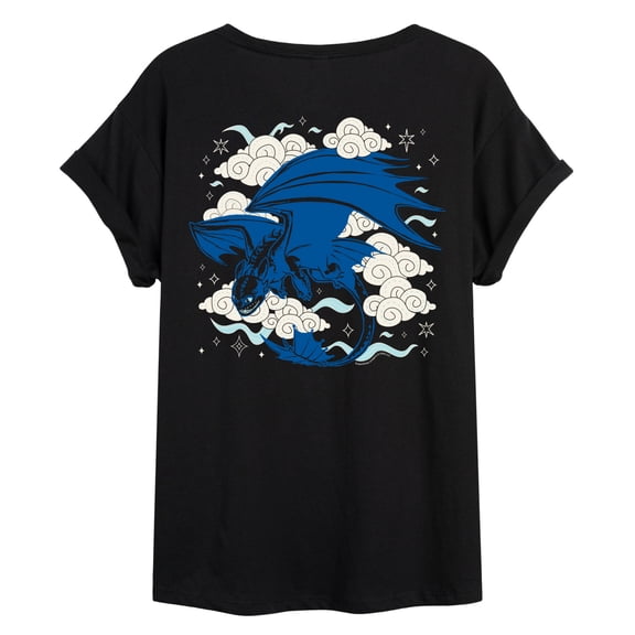 How to Train Your Dragon - Toothless in the Clouds - Juniors Oversized Graphic T-Shirt