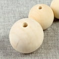 thumbnail image 6 of EOEMY 10 Natural Untreated Plain Large Round Wood Beads 28mm~Wooden Beads, 6 of 9